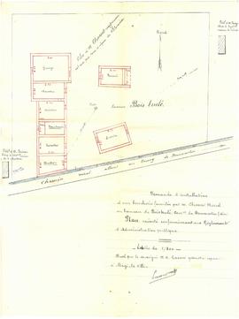 Plan de la tuerie particulière de M. C. au lieudit Bois Brûlé.