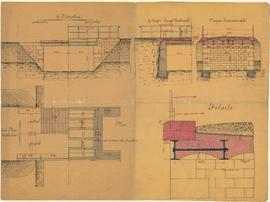 Plan et dessins pour le remplacement du tablier du pont des Bigots sur le chemin vicinal ordinair...