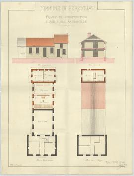 Plan pour la construction de l'école maternelle, vue 01.