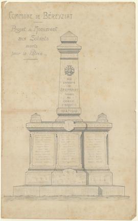 Plan pour l'érection du monument aux morts, vue 01.