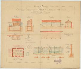 Plan pour la construction d’une mairie et d’une école de garçons, vue 02.