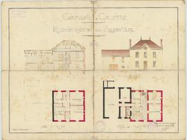 Plan pour la construction d’un nouveau presbytère commun aux communes de Courtes et de Vernoux, v...