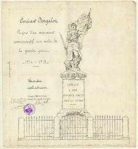 Plan pour la construction du monument aux morts, vue 01.