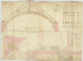 Plan pour la reconstruction du clocher de l'église, vue 01.