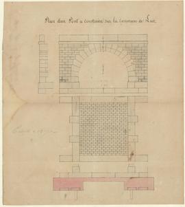 Plan pour la construction du pont de Faubry sur le bief de Malivert, vue 02.