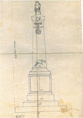 Croquis pour la construction du monument aux morts, vue 01