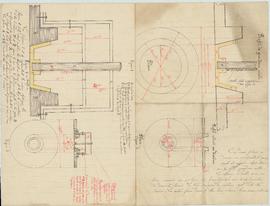 Plan pour la construction des fontaines du village et du hameau de Dalles, vue 01.