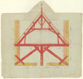 Plan pour la construction d'une galonnière à l'église, vue 01.