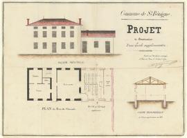 Plan pour un projet de construction d'une école supplémentaire, vue 01.