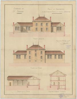 Plan pour la construction d’une école de filles et d’une classe enfantine, vue 01.