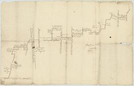 Plan des prés aboutissant sur les biefs et fossés des prairies de Chamerande et de Nizerel, vue 01.