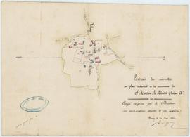 Plan de l'emplacement du bâtiment pour la construction de la maison d’école, vue 01.