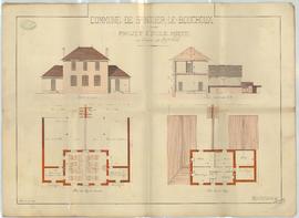 Plan pour le projet de construction de l'école mixte de Mépillat, vue 02.