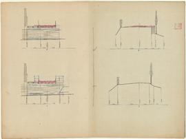 Plan des profils en travers pour le projet de remplacement du tablier en bois du pont du moulin d...