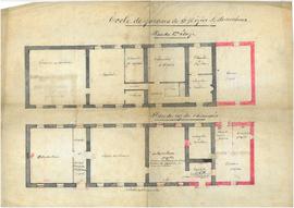 Plan pour un projet d'agrandissement des écoles des filles et des garçons, vue 01.