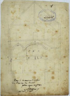 Serrières-de-Briord - 1M1 Maison commune, plan, 1869