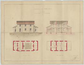 Plan de la construction d'une école mixte avec mairie, vue 01.