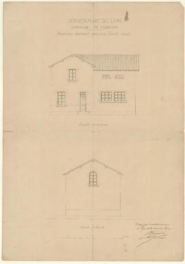 Plan de la construction d'une école mixte avec mairie, vue 05.