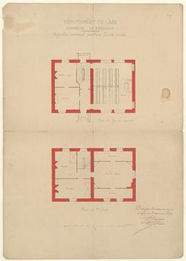 Plan de la construction d'une école mixte avec mairie, vue 04.