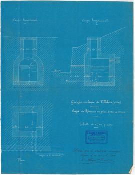 Plan du réservoir de prise d’eau de source du groupe scolaire.