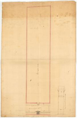 Plans en coupe de la porte du cimetière.