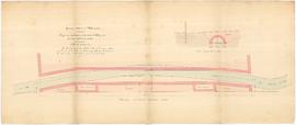 Plan de canalisation de la rivière le Rhéby, sous les cours et préaux du groupe scolaire.